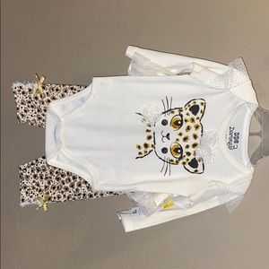 6/9M Little girls cheetah print outfit